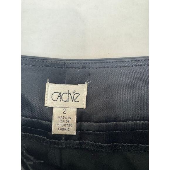 Vintage Y2K Trouser Shorts Tap Pant Black Satin MidRise 2000 Gold Buttons Size 2 - Picture 9 of 9